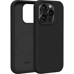 Silikónové TPU puzdro Etteri Mag pre iPhone 15 Pro čierne
