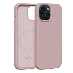 Silikónové TPU puzdro Etteri Mag pre iPhone 15 svetlo ružové