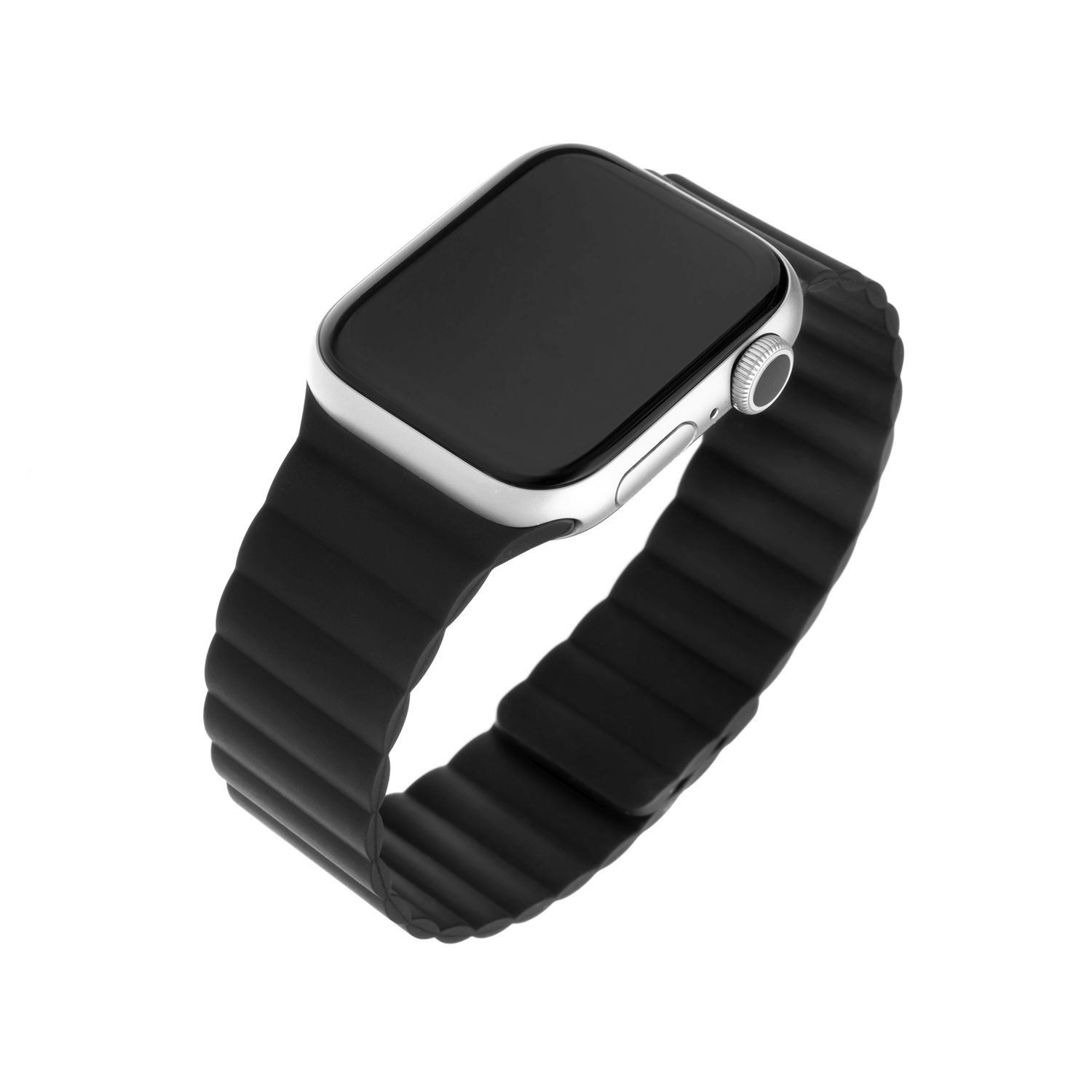 Silikónový remienok FIXED Magnetic Strap s magnetickým zapínaním pre Apple Watch 38 mm/40 mm, čierny FIXMST-436-BK