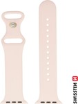Silikónový remienok Swissten pre Apple Watch 38/40/41 mm, pieskovo ružový