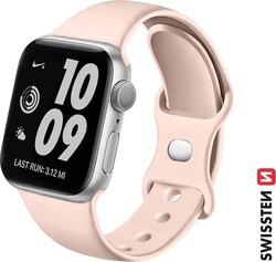 Silikónový remienok Swissten pre Apple Watch 38/40/41 mm, pieskovo ružový