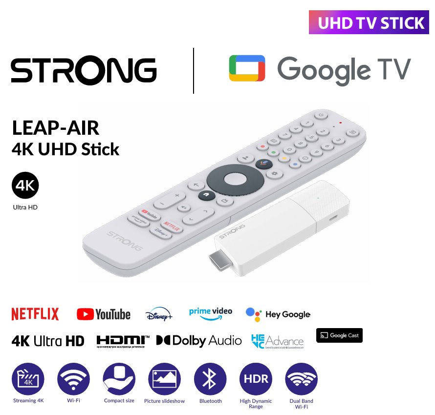 Silná 4K tyč Google TV LEAP-AIR