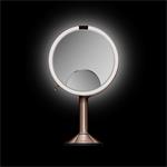Simplehuman Kosmetické zrcátko Sensor TRIO, LED osvětlení, 1x/5x/10, dobíjecí, rose gold