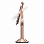 Simplehuman Kozmetické zrkadlo Sensor TRIO, LED osvetlenie, 1x/5x/10, dobíjateľné, ružovo zlaté