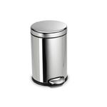 Simplehuman Pedálový odpadkový koš 4,5 l, kulatý, lesklá ocel, FPP