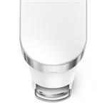 Simplehuman pedálový odpadkový koš, 40 l, bílý plast, úzký, oválný, s nerez krytem sáčku