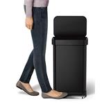 Simplehuman Pedálový odpadkový koš 45 l, matná černá ocel, kapsa na sáčky