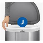 Simplehuman Pedálový odpadkový koš 45 l, půlkulatý, matná černá ocel, rám na sáčky