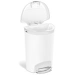 Simplehuman Pedálový odpadkový kôš 50 l, polkruhový, plastový, biely