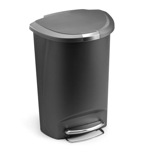 Simplehuman Pedálový odpadkový kôš 50 l, polkruhový, plastový, sivý