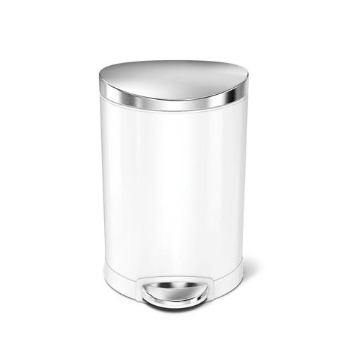 Simplehuman Pedálový odpadkový kôš 6 l, polkruhový, biely