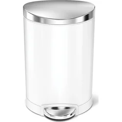 Simplehuman Pedálový odpadkový kôš 6 l, polkruhový, biely