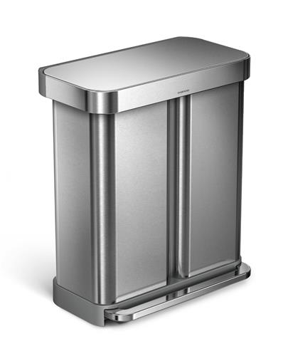 Simplehuman Pedálový odpadkový koš na tříděný odpad 58 l (34/24), kartáčovaná ocel