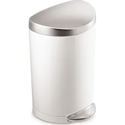 Simplehuman Pedálový odpadkový kôš, polkruhový 10 l, biely