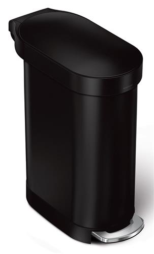 Simplehuman Úzký pedálový odpadkový koš Slim 45 l, matná černá ocel