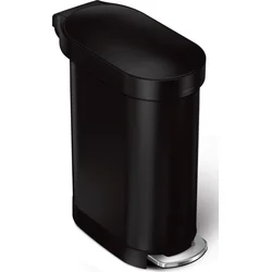 Simplehuman Úzký pedálový odpadkový koš Slim 45 l, matná černá ocel