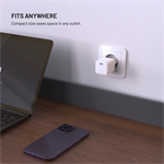 Síťová GaN nabíječka FIXED Mini s USB-C výstupem a podporou PD, 65W, bílá