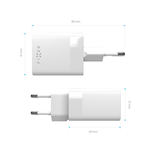 Síťová nabíječka FIXED Mini s USB-C a USB výstupem, podpora PD, 45W, bílá