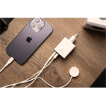 Síťová nabíječka FIXED Mini s USB-C a USB výstupem, podpora PD, 45W, bílá