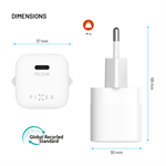 Síťová nabíječka FIXED Mini s USB-C výstupem a podporou PD, 20W, bílá