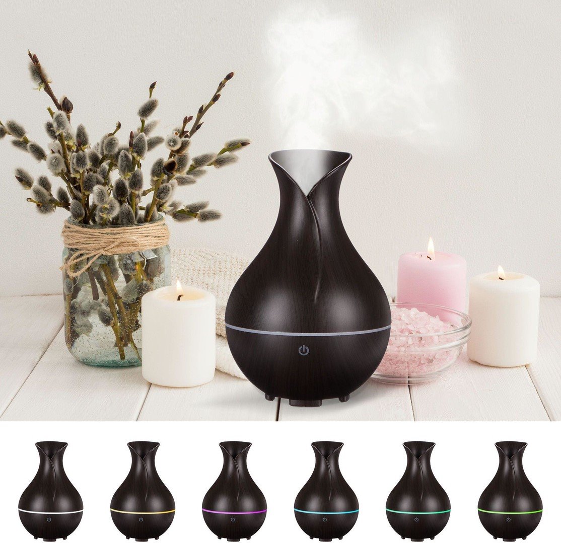 SIXTOL Aroma difúzer Bloom tmavé drevo 200ml SX4034