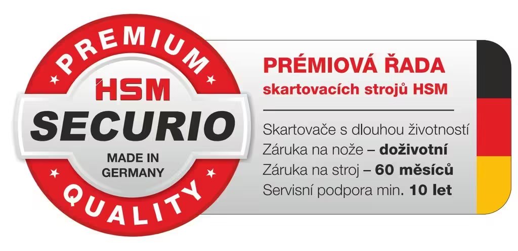 Skartovač HSM SECURIO B34/ formát A3/ veľkosť rezu 1,9x15 mm/ stupeň utajenia (DIN) P-5
