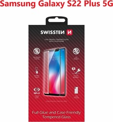Sklo Swissten Full Glue pre Samsung Galaxy S22+, čierne