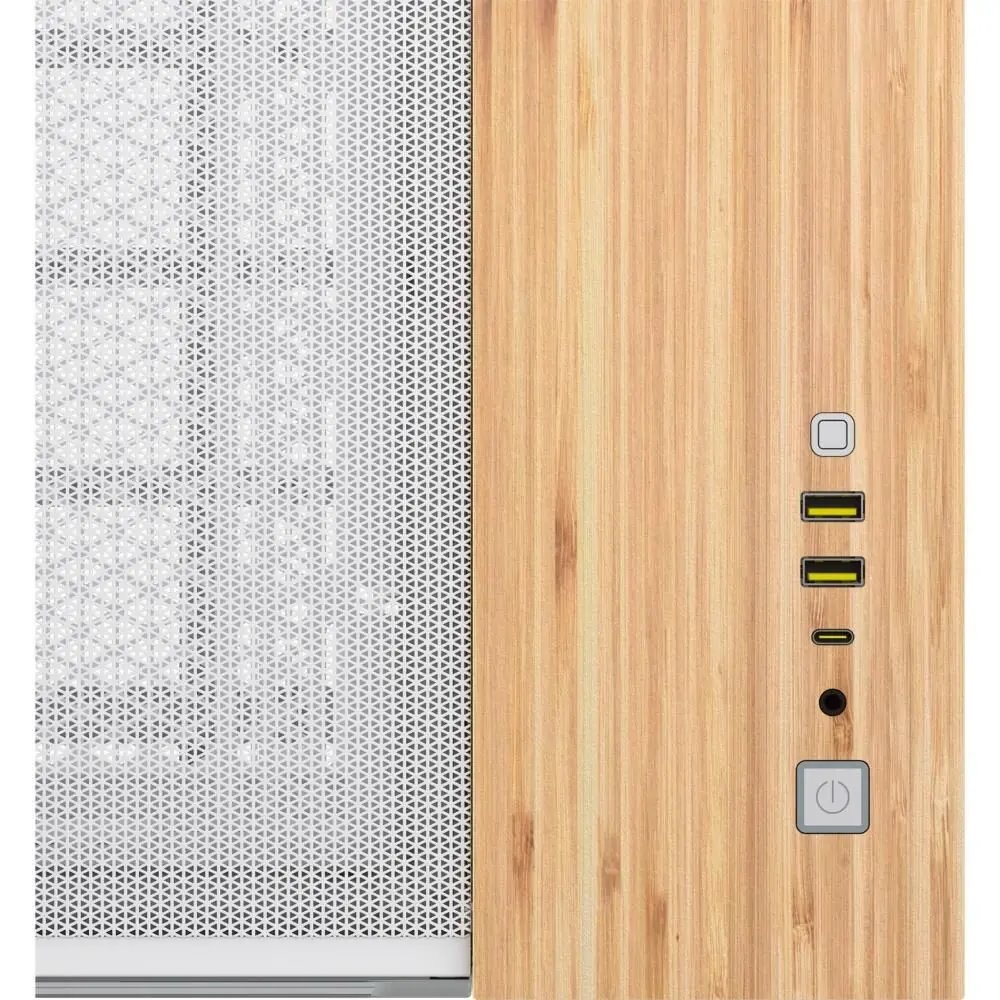Skriňa Corsair 2500X Micro-ATX, biela/bambusová