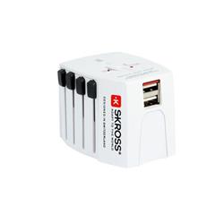 SKROSS cestovnĂ­ adaptĂ©r MUV USB 2A, univerzĂˇlnĂ­, neuzemnÄ›nĂ˝, 2x USB-A 12W
