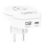SKROSS cestovní adaptér Europe USB A+C 20W pro cizince v ČR, typ E/F
