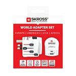 SKROSS cestovní adaptér PRO+ USB AC30PD, univerzální, uzemněný, USB A+C 30W PD