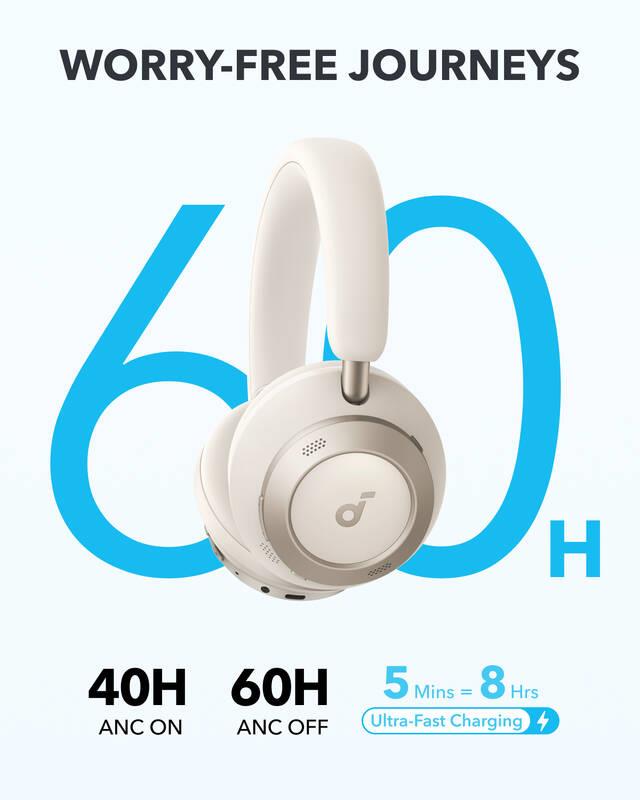 Slúchadlá Anker soundcore Space One Pro Bluetooth biele