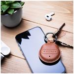 Smart tracker FIXED Sense s černým koženým pouzdrem a karabinou