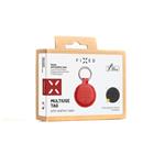 Smart tracker FIXED Sense s červeným koženým pouzdrem a karabinou