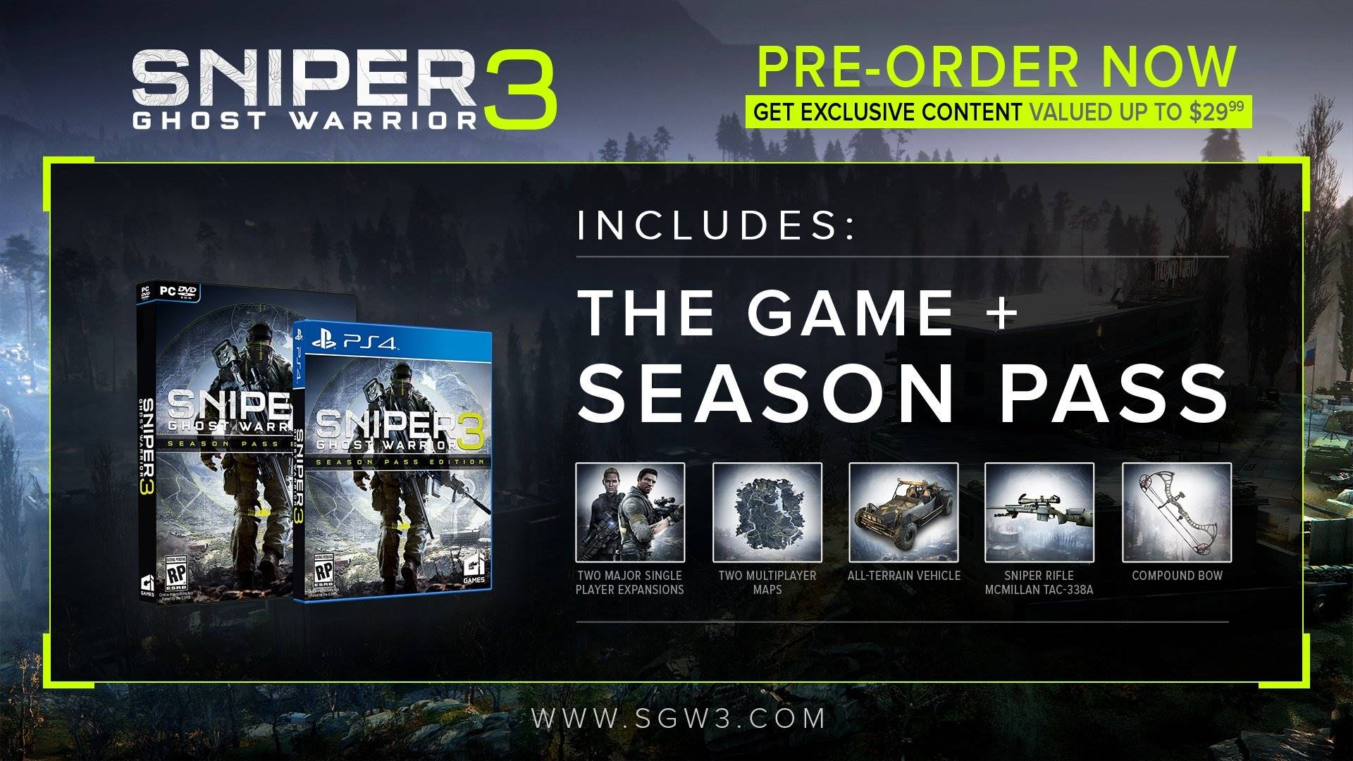 Sniper Ghost Warrior 3 Season Pass Edition elektronická licence