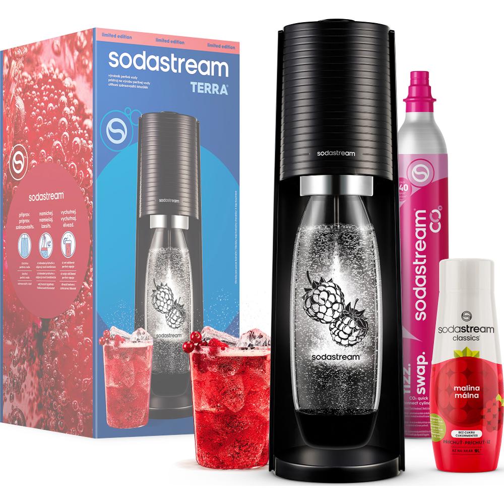 Sodastream Sada výrobníku TERRA Black Malina Zero Mpack