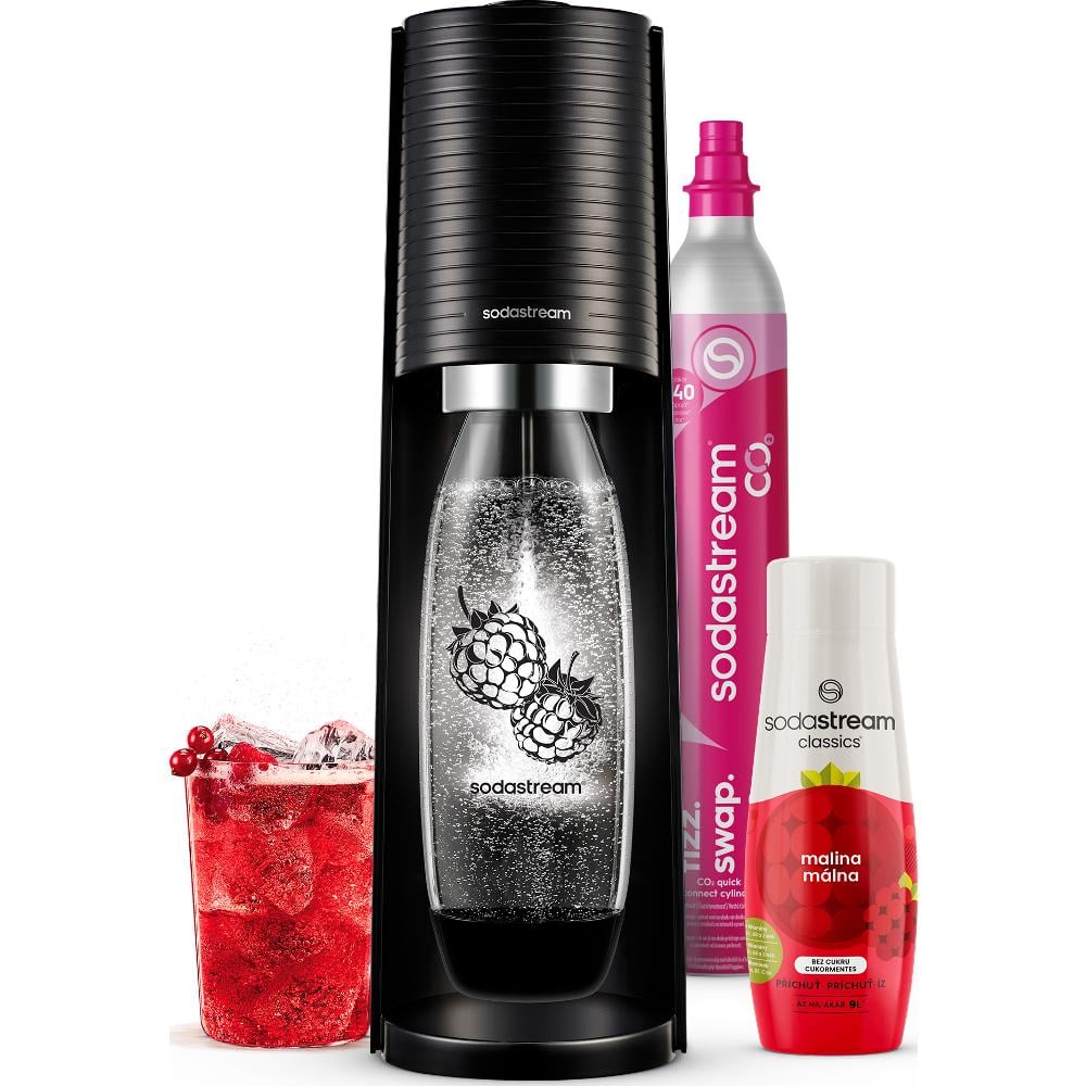 Sodastream Sada výrobníku TERRA Black Malina Zero Mpack