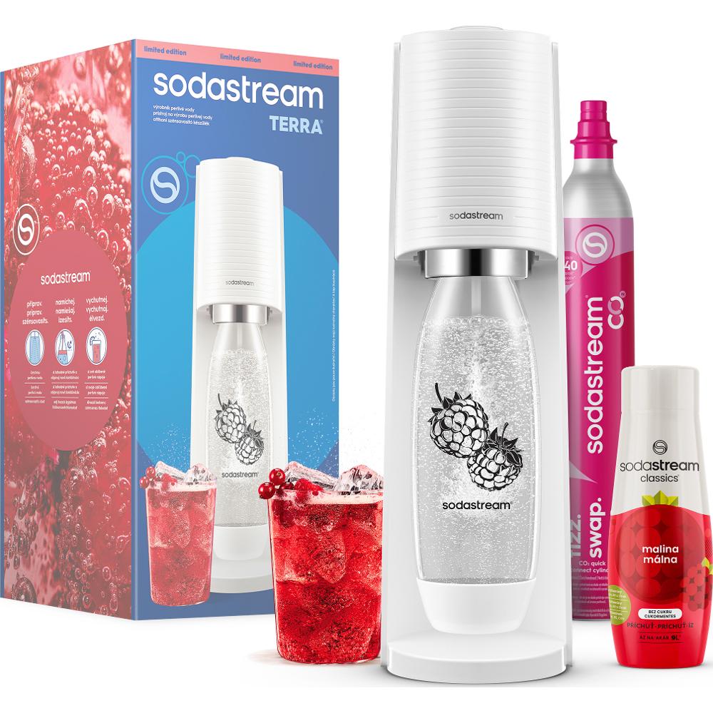 Sodastream Sada výrobníku TERRA White Malina Zero Mpack
