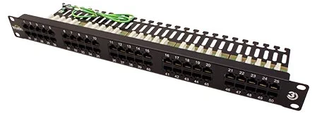 SOLARIX ISDN panel, 25 x RJ45, černý, 1U