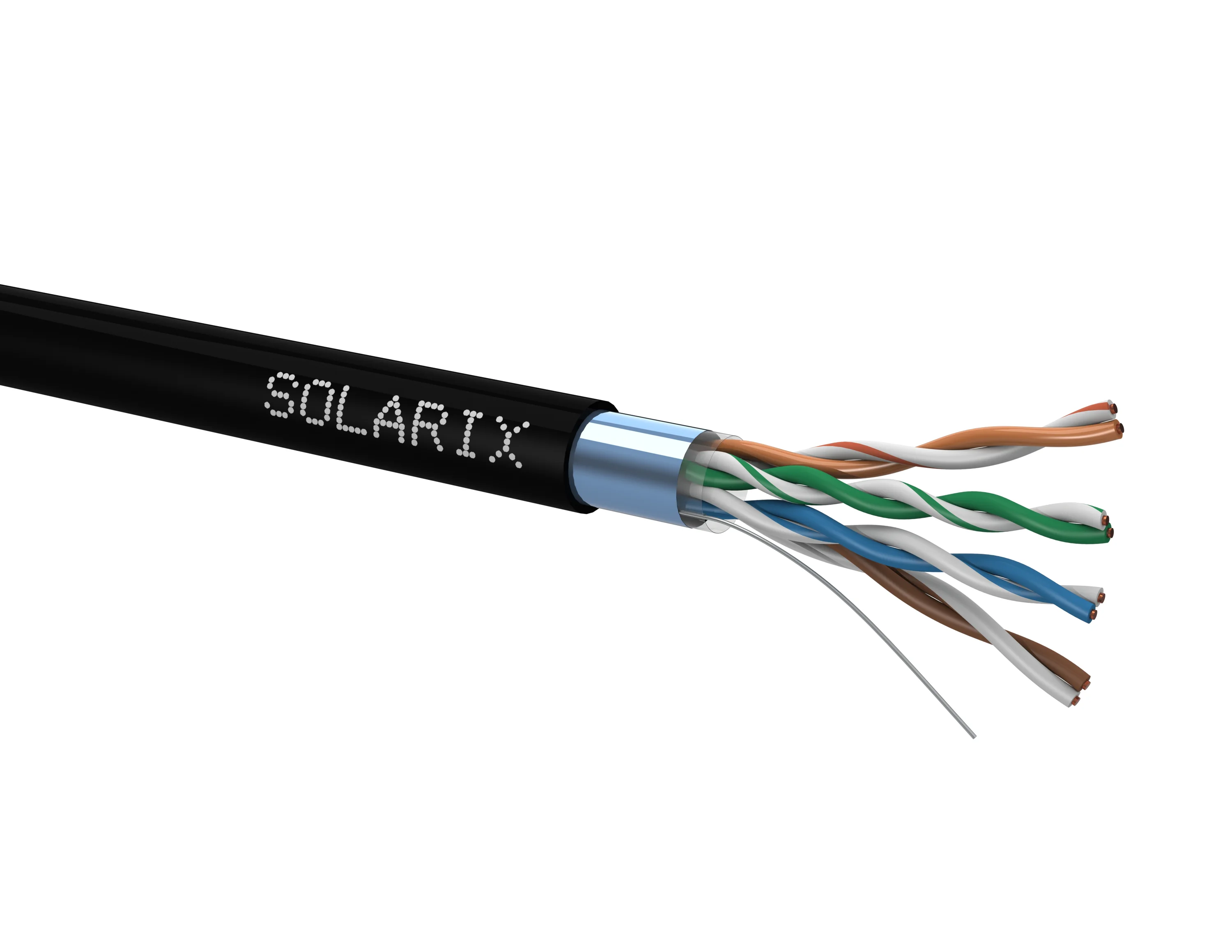 SOLARIX kábel, CAT5E, FTP PE, drôt, vonkajšiu, 305m, box SXKD-5E-FTP-PE