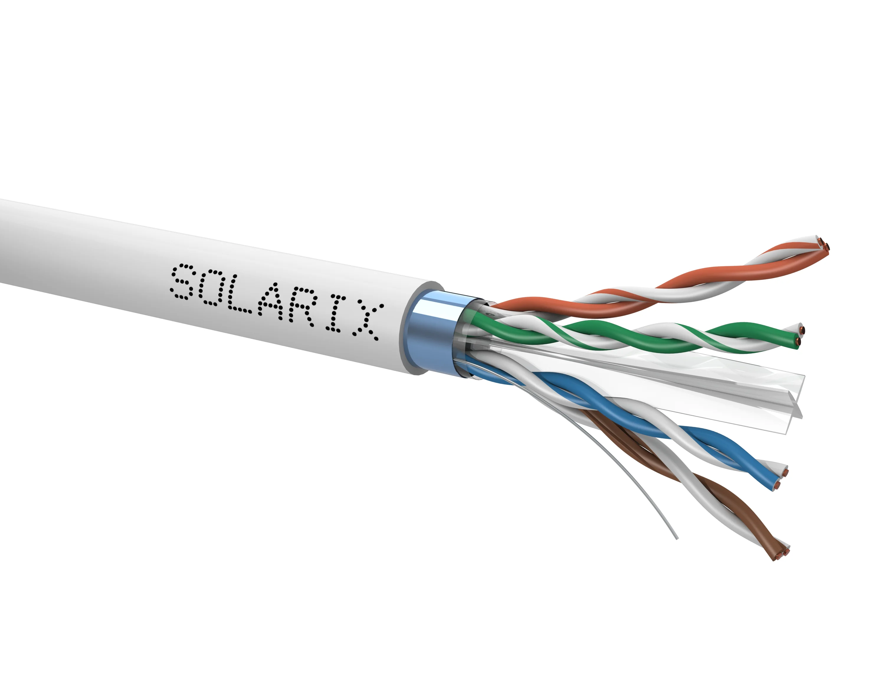 SOLARIX kábel, CAT6, FTP PVC, 500m, špulka SXKD-6-FTP-PVC