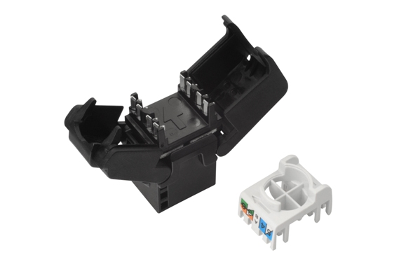 SOLARIX keystone, CAT6, UTP, RJ45, čierny, samorezný