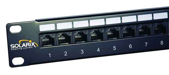 SOLARIX patch panel, CAT6, 24 x RJ45 , UTP, s vyväzovacou lištou, čierny, 1U SX24L-6-UTP-BK