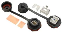 SOLARIX zásuvkový modul, priemyselný, CAT5E, STP, 1 x RJ45, IP67 SXKJ-IN-5E-STP-BK