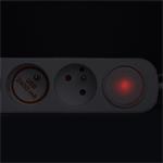 Solight 3z predlžovací kábel s USB A+C nabíjačkou 2,4A, 2m, 3 x 1mm2, biely, vypínač