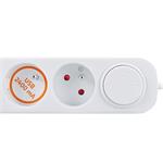 Solight 3z predlžovací kábel s USB A+C nabíjačkou 2,4A, 2m, 3 x 1mm2, biely, vypínač