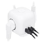 Solight 3z + USB A+C predlžovací kábel - kocka, kábel 2 m, 3 x 1 mm2, biely, vypínač