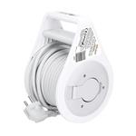 Solight bubnový predlžovací kábel 10 m, USB A+C, 2 zásuvky, sivý kábel, 3x 1,0 mm2