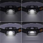 Solight čelová LED svítilna, 3W + červené světlo, 3x AAA