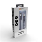 Solight kábel USB-C 3.1, konektor USB-C - konektor USB-C, silikónový, 1 m